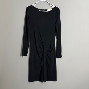 Michael Kors sz M black long‎ sleeve midi cocktail dress NWT